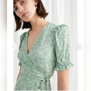 & Other Stories Puff Sleeve Wrap Blouse